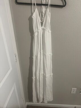 White Maxi Summer Dress with Adjustable Straps